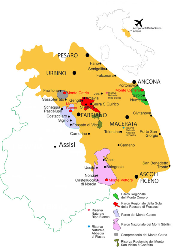 Risultati immagini per RISERVA MONTE SAN VICINO CARTINA